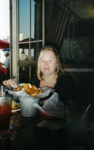 Cindy Carroll and her bucket of boat trash